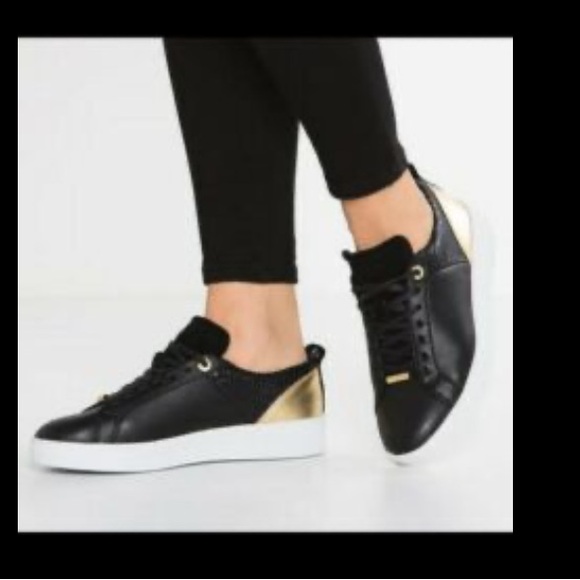 Shoes - Ted Baker Black and Gold sneakers woman’s size 9
